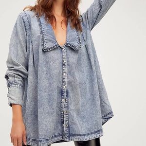 Free people denim shirt XS